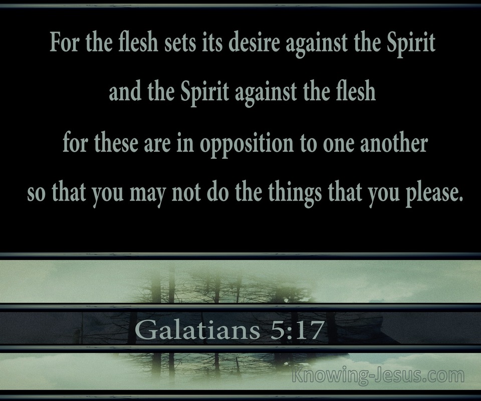 Galatians 5:17 The Flesh Lusts Against The Spirit (sage)